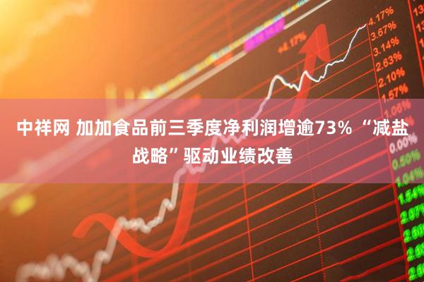 中祥网 加加食品前三季度净利润增逾73% “减盐战略”驱动业绩改善