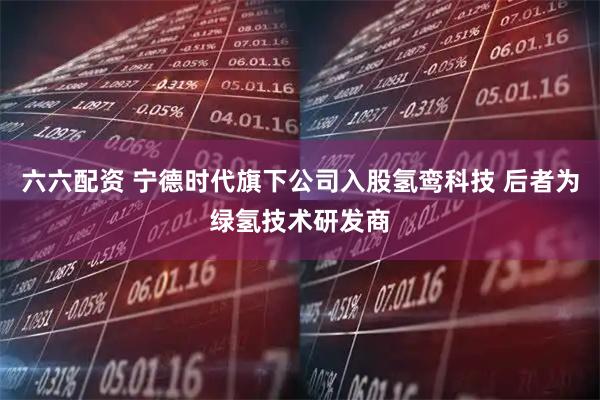 六六配资 宁德时代旗下公司入股氢鸾科技 后者为绿氢技术研发商